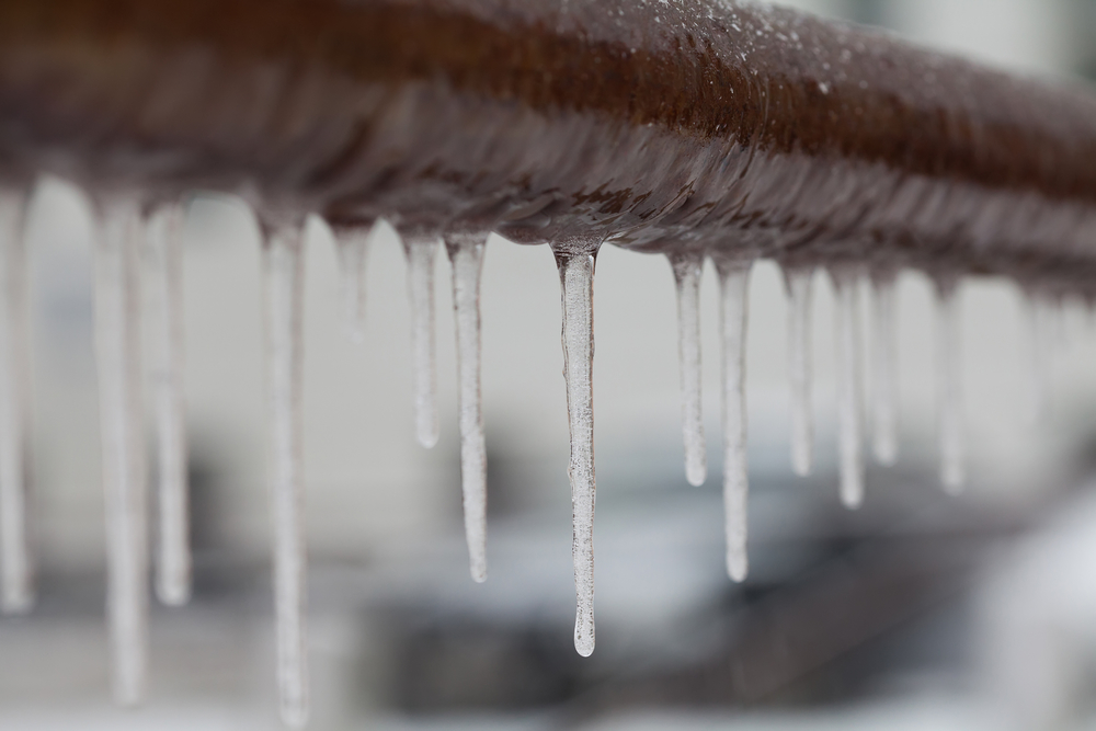 Icicles on pipes